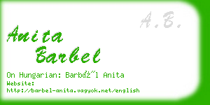 anita barbel business card
